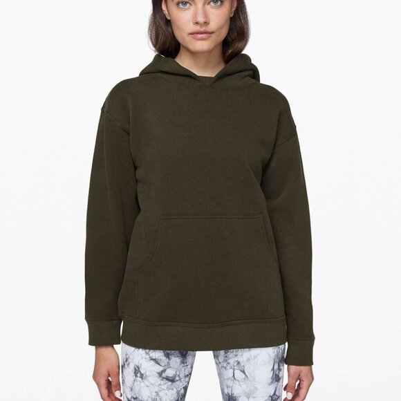 Lululemon All Yours Hoodie Dark Olive Green 6 Medium Pullover Sweatshirt Active - Picture 1 of 12